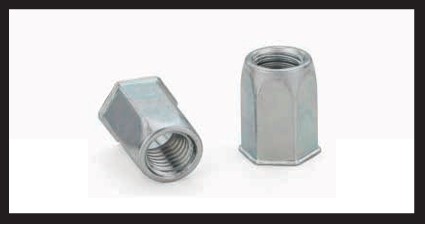 Full Hex Reduced Head Insert Nuts – Compact Well Nuts for Space Limited Sealing Applications – Neoprene Sleeve with Steel Nut, M4-M8 Threads, Low Profile Head for Vibration Dampening in Appliances